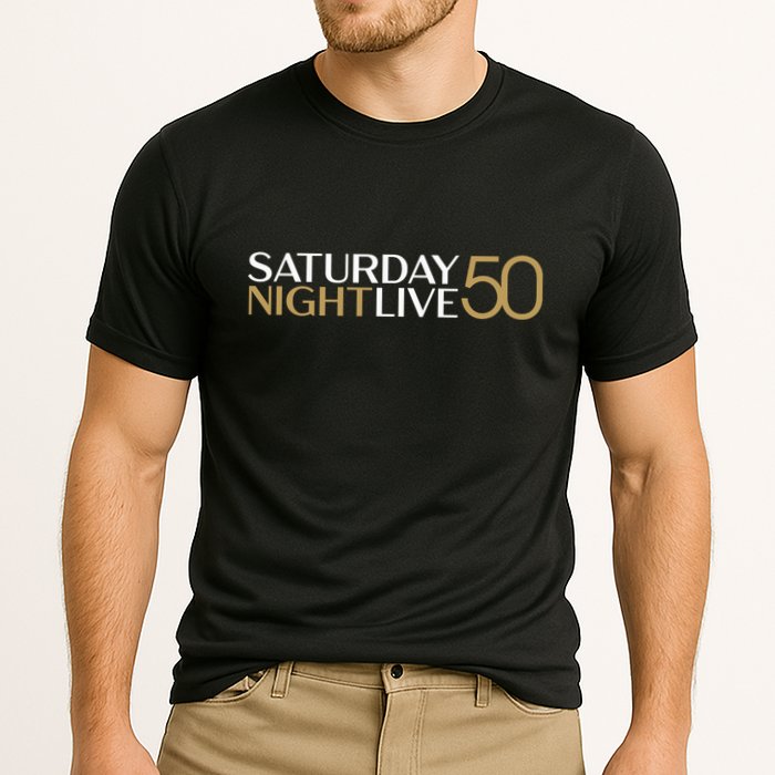 S.N.L S.A.T.U.R.D.A.Y N.I.G.H.T Live 50 White And Gold Performance Shirt