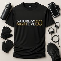 S.N.L S.A.T.U.R.D.A.Y N.I.G.H.T Live 50 White And Gold Performance Shirt