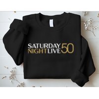 S.N.L S.A.T.U.R.D.A.Y N.I.G.H.T Live 50 White And Gold Sweatshirt