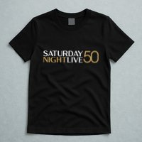 S.N.L S.A.T.U.R.D.A.Y N.I.G.H.T Live 50 White And Gold T-Shirt