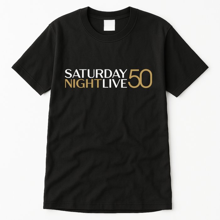 S.N.L S.A.T.U.R.D.A.Y N.I.G.H.T Live 50 White And Gold Tall T-Shirt
