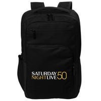 S.N.L S.A.T.U.R.D.A.Y N.I.G.H.T Live 50 White And Gold Impact Tech Backpack
