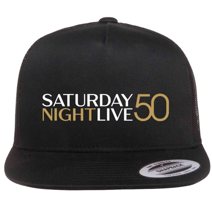 S.N.L S.A.T.U.R.D.A.Y N.I.G.H.T Live 50 White And Gold Flatbill Hat