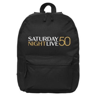 S.N.L S.A.T.U.R.D.A.Y N.I.G.H.T Live 50 White And Gold 16 in Basic Backpack