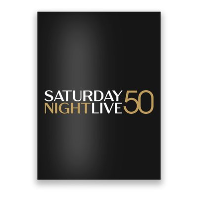 S.N.L S.A.T.U.R.D.A.Y N.I.G.H.T Live 50 White And Gold Poster