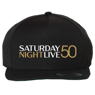 S.N.L S.A.T.U.R.D.A.Y N.I.G.H.T Live 50 White And Gold Wool Snapback Cap