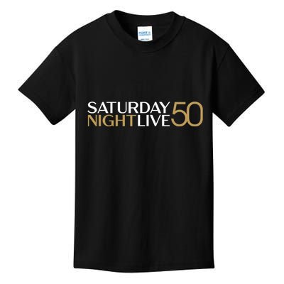 S.N.L S.A.T.U.R.D.A.Y N.I.G.H.T Live 50 White And Gold Kids T-Shirt