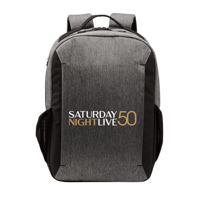 S.N.L S.A.T.U.R.D.A.Y N.I.G.H.T Live 50 White And Gold Vector Backpack