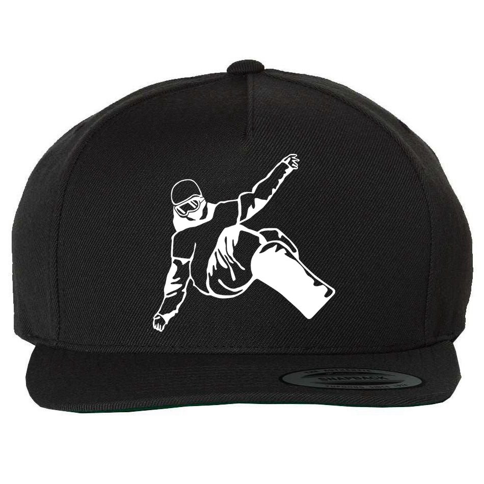 Snowboard Wool Snapback Cap