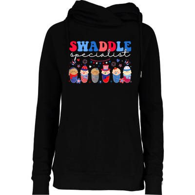 Swaddle Specialist Nicu L&D Mother Baby Nurse 4th Of July Womens Funnel Neck Pullover Hood