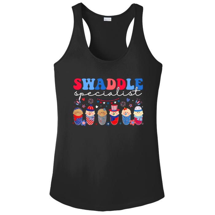 Swaddle Specialist Nicu L&D Mother Baby Nurse 4th Of July Ladies PosiCharge Competitor Racerback Tank