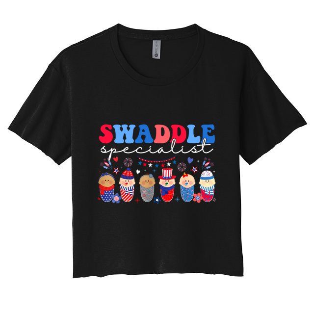 Swaddle Specialist Nicu L&D Mother Baby Nurse 4th Of July Crop Top