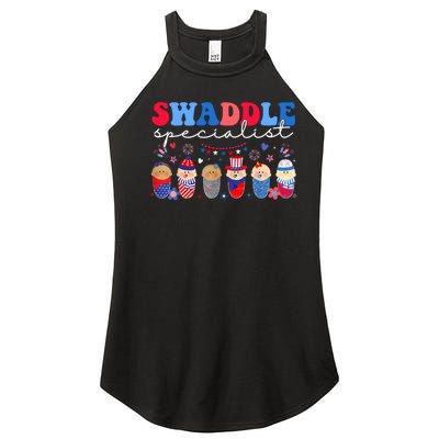 Swaddle Specialist Nicu L&D Mother Baby Nurse 4th Of July Women's Perfect Tri Rocker Tank