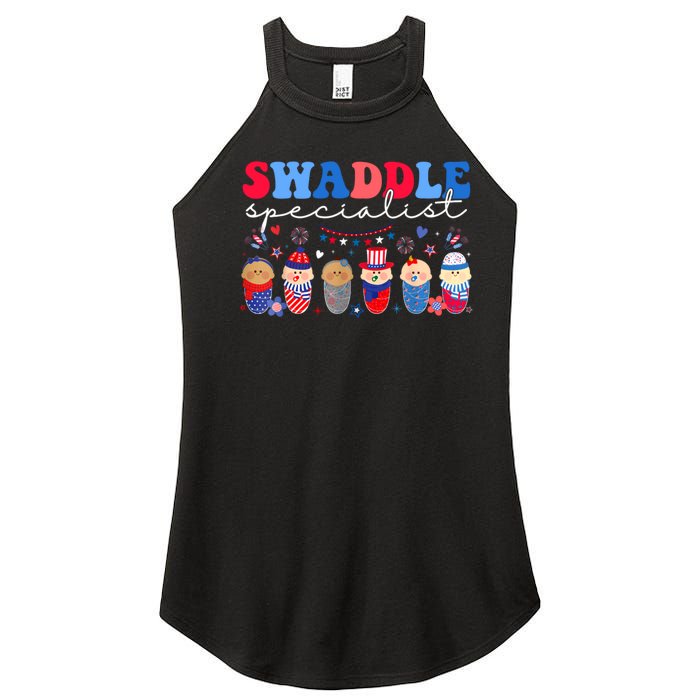 Swaddle Specialist Nicu L&D Mother Baby Nurse 4th Of July Women's Perfect Tri Rocker Tank