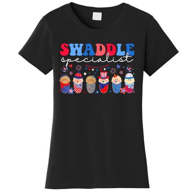 Swaddle Specialist Nicu L&D Mother Baby Nurse 4th Of July Women's T-Shirt