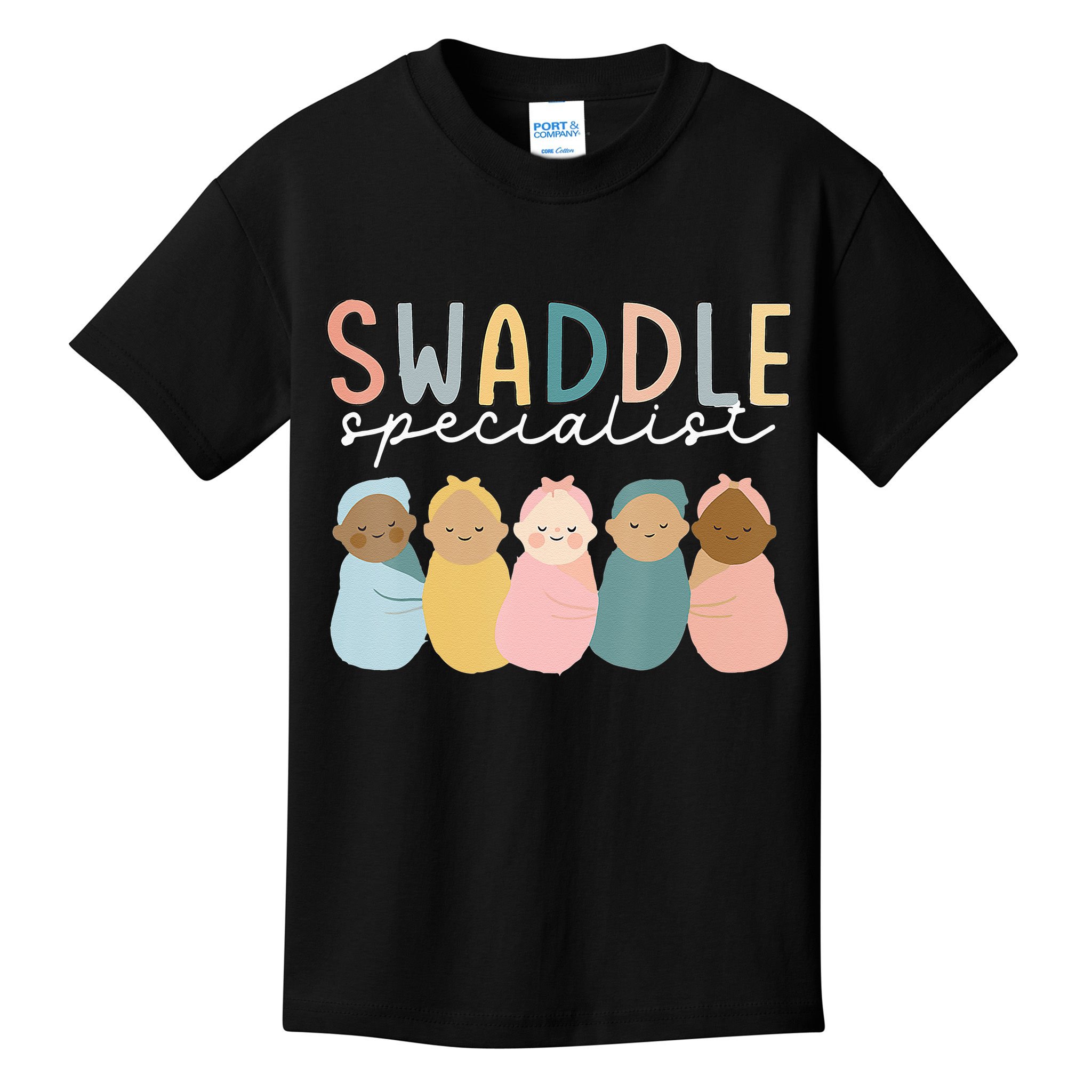 Swaddle Specialist NICU Mother Baby Nurse Tech Neonatal ICU Kids T-Shirt