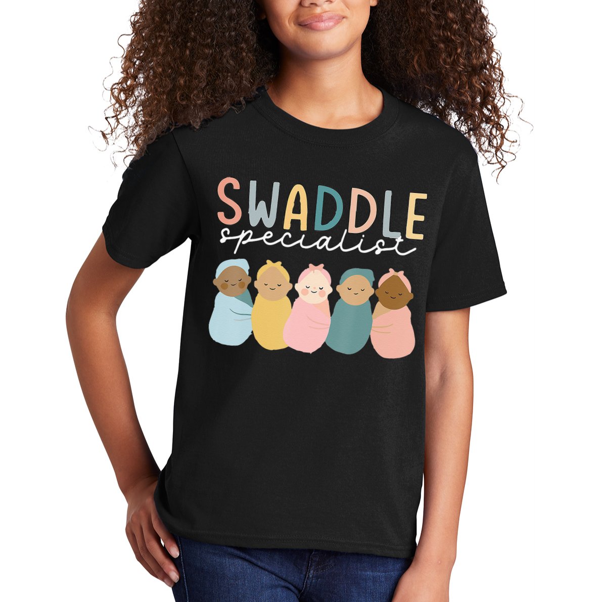 Swaddle Specialist NICU Mother Baby Nurse Tech Neonatal ICU Kids T-Shirt