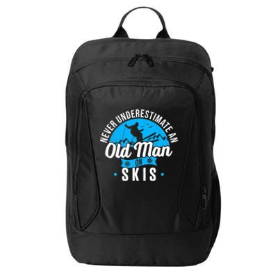 Skiing Skier Never Underestimate An Old Man On Skis Premium City Backpack