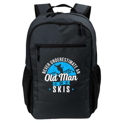 Skiing Skier Never Underestimate An Old Man On Skis Premium Daily Commute Backpack