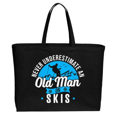 Skiing Skier Never Underestimate An Old Man On Skis Premium Cotton Canvas Jumbo Tote