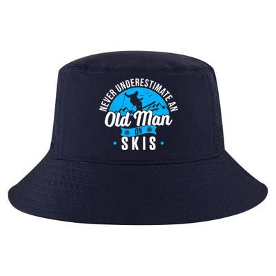 Skiing Skier Never Underestimate An Old Man On Skis Premium Cool Comfort Performance Bucket Hat