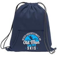 Skiing Skier Never Underestimate An Old Man On Skis Premium Sweatshirt Cinch Pack Bag