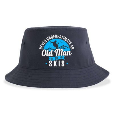 Skiing Skier Never Underestimate An Old Man On Skis Premium Sustainable Bucket Hat