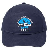 Skiing Skier Never Underestimate An Old Man On Skis Premium 7-Panel Snapback Hat