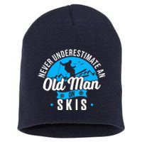 Skiing Skier Never Underestimate An Old Man On Skis Premium Short Acrylic Beanie