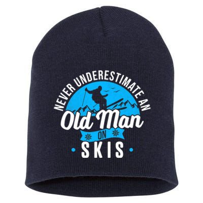 Skiing Skier Never Underestimate An Old Man On Skis Premium Short Acrylic Beanie