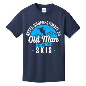 Skiing Skier Never Underestimate An Old Man On Skis Premium Kids T-Shirt