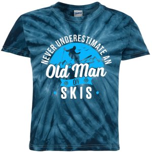 Skiing Skier Never Underestimate An Old Man On Skis Premium Kids Tie-Dye T-Shirt