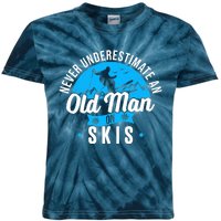 Skiing Skier Never Underestimate An Old Man On Skis Premium Kids Tie-Dye T-Shirt