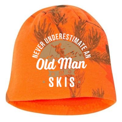 Skiing Skier Never Underestimate An Old Man On Skis Kati - Camo Knit Beanie