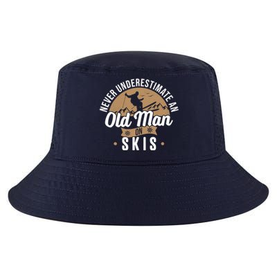 Skiing Skier Never Underestimate An Old Man On Skis Cool Comfort Performance Bucket Hat