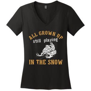 Snowmobile Women's V-Neck T-Shirt