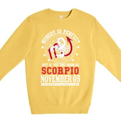 Scorpio Sign November 05 Zodiac Astrology Star Horoscope Cute Gift Premium Crewneck Sweatshirt