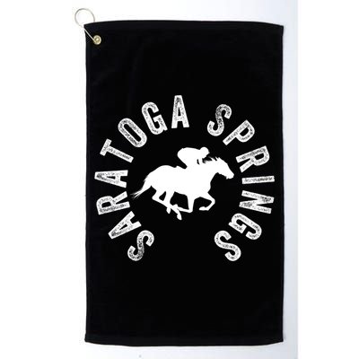 Saratoga Springs New York Horse Racing Jockey Funny Gift Golf Towel