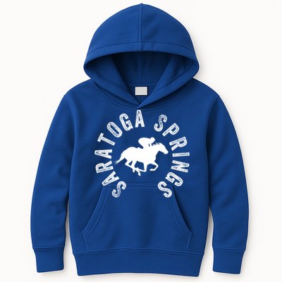 Saratoga Springs New York Horse Racing Jockey Funny Gift Kids Hoodie