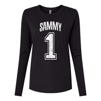 Sammy Supporter Number 1 Greatest Fan Womens Cotton Relaxed Long Sleeve T-Shirt