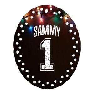 Sammy Supporter Number 1 Greatest Fan Ceramic Oval Ornament