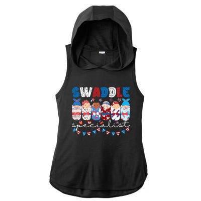 Swaddle Specialist Nicu Mother Baby Nurse 4th Of July Usa Ladies PosiCharge Tri-Blend Wicking Draft Hoodie Tank