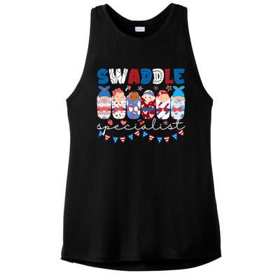 Swaddle Specialist Nicu Mother Baby Nurse 4th Of July Usa Ladies PosiCharge Tri-Blend Wicking Tank