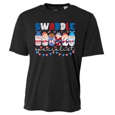 Swaddle Specialist Nicu Mother Baby Nurse 4th Of July Usa Cooling Performance Crew T-Shirt