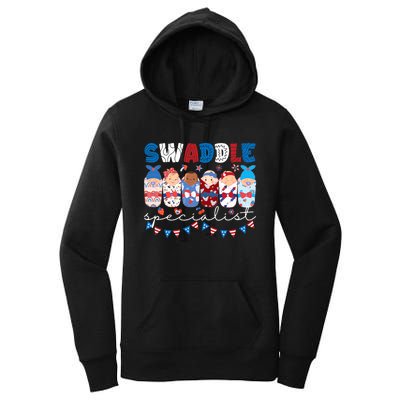 Swaddle Specialist Nicu Mother Baby Nurse 4th Of July Usa Women's Pullover Hoodie