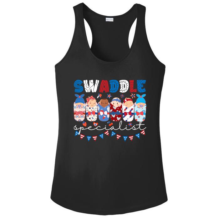 Swaddle Specialist Nicu Mother Baby Nurse 4th Of July Usa Ladies PosiCharge Competitor Racerback Tank