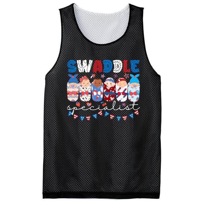 Swaddle Specialist Nicu Mother Baby Nurse 4th Of July Usa Mesh Reversible Basketball Jersey Tank