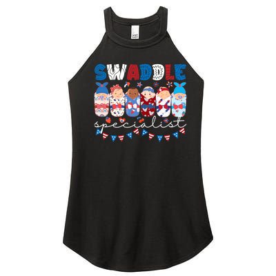 Swaddle Specialist Nicu Mother Baby Nurse 4th Of July Usa Women's Perfect Tri Rocker Tank