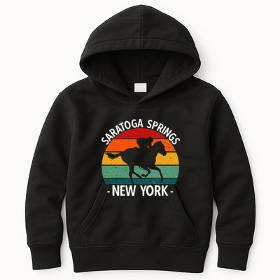 Saratoga Springs New York Toga Horse Racing Kids Hoodie