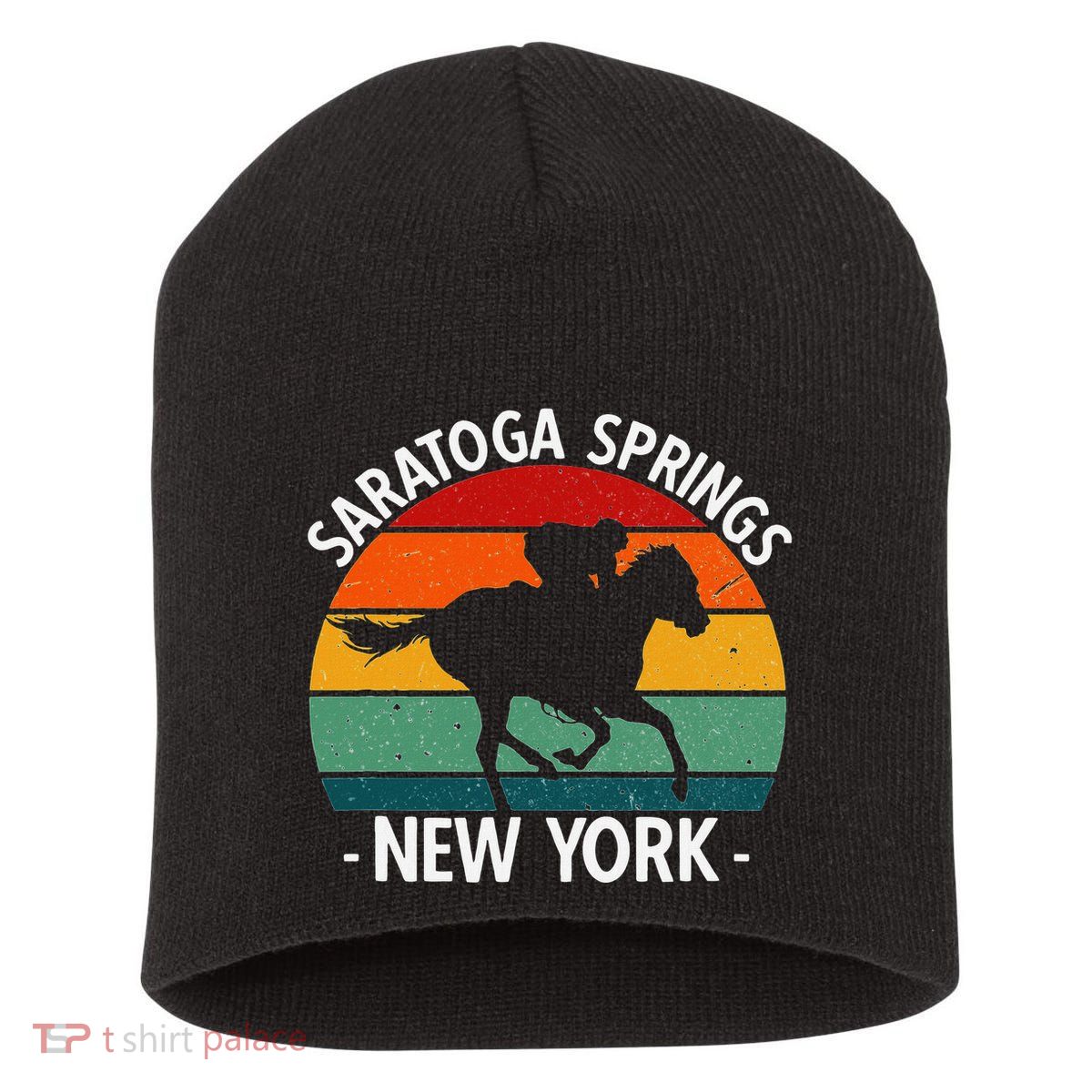 Saratoga Springs New York Toga Horse Racing Short Acrylic Beanie